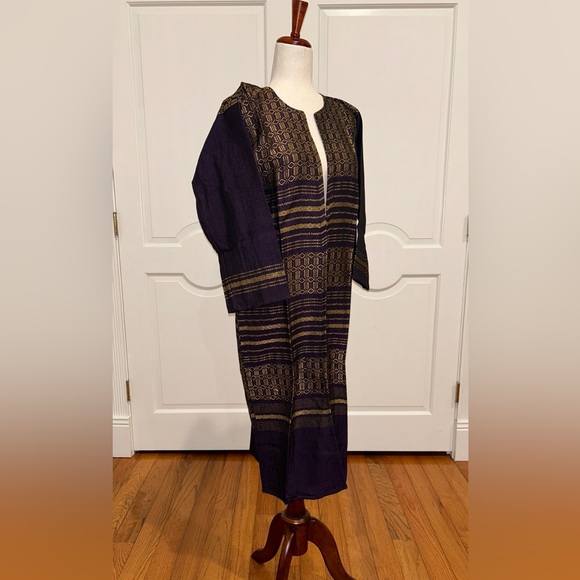 Hand loom vintage long blazer made in Oaxaca mex. - Picture 4 of 7